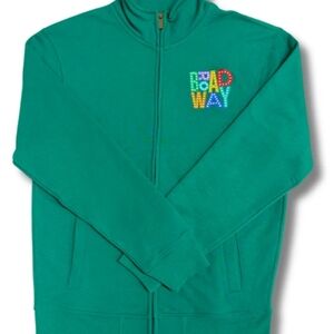 Iconic Broadway Full Zipper Green Sweatshirt By Broadway Up Close Unisex Sizes